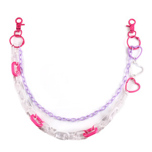 Chaîne de taille double couche en résine avec pendentif cœur et champignon en acrylique, style Hip Hop, pour usage quotidien - Product Image 5