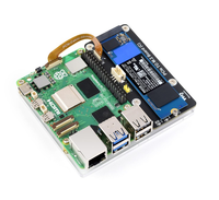Carte adaptateur Raspberry Pi 5 PCIe vers M.2 Support SSD NVMe Design à montage latéral avec plaque acrylique Compatibilité 2230/2242/2260/2280