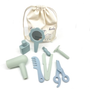 Nuevo conjunto de salón de belleza <span class=keywords><strong>para</strong></span> <span class=keywords><strong>niñas</strong></span>, juego de simulación de silicona, kit de corte de pelo <span class=keywords><strong>para</strong></span> estilista, juguetes de peluquería con juego de secador de pelo - Product Image 3