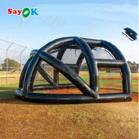 Sayok Baseball Machine Pvc Tente Filets de Frappeur Portable Filet de Baseball Hermétique Cage de Frappeur de Baseball Gonflable pour Cage