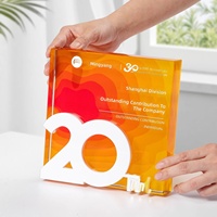 Trophée carré en cristal personnalisé, impression couleur intégrale, gravure laser pour la reconnaissance des employés et les récompenses de compétition