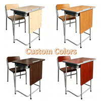Table d'étude en bois pratique pour enfants, mobilier de classe pour lycéens, bureau et chaise modernes en bois pour étudiants