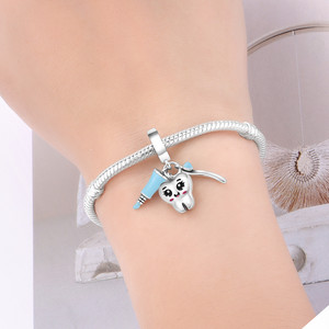 Pulsera original de cuentas de cobre blanco - Colgante DIY para dientes sanos, un accesorio personalizado adecuado tanto para hombres como para mujeres - Product Image 6