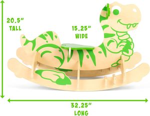Género Neutral dinosaurio de madera caballo balancín interior/exterior niños balancín juguete para niños pequeños bebés de 1 a 3 años - Product Image 4