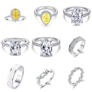 Anillo de Compromiso de Plata de Ley S925 con Rodio, Estilo Hiphop, con Circonita Cúbica de Corte Redondo, Halo, Banda Pavé, Diseño Animal, Lujoso, para Boda - Product Image 1