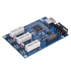 Nhà Máy PCI-E 1 để 3 PCI Express 1 khe cắm thẻ Riser 3 PCI-E khe cắm adapter PCI-E cổng thẻ nhân với 60cm cáp USB (màu xanh) - Product Image 1