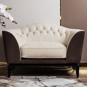 Juego de Muebles de Sala de Estar de Cuero Real, Cómodo y de Lujo, Sofá Chesterfield de Diseño Italiano - Product Image 2