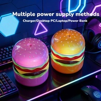 Nouvel humidificateur USB créatif en forme de hamburger avec veilleuse d'ambiance pour la décoration du bureau et de la chambre, et humidificateur hydratant