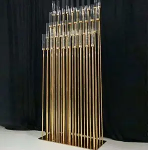 40 팔 Candelabra 200cm 높이 시니 웨딩 배경 골드 벽 캔들 홀더 웨딩 무대 장식