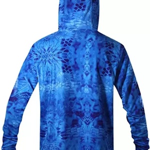 Chemises de pêche pour hommes en polyester 100% à manches longues, vente en gros, personnalisables, protection UPF50, séchage rapide, avec trou pour le pouce - Product Image 2