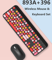 Combo de mini teclado y ratón inalámbrico USB de 2,4 GHz, tamaño completo, personalizado de fábrica, para portátil, diseño