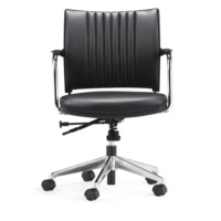 GS-G1770A chaise pivotante de bureau du milieu du siècle avec ascenseur ergonomique en cuir synthétique PU conception de cascade moderne confortable
