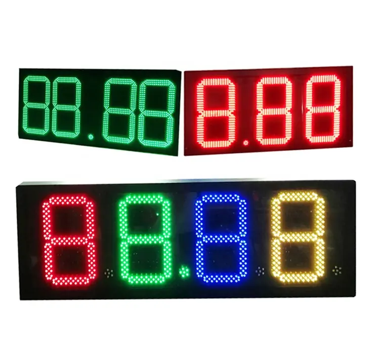 Outdoor Waterproof RF Remote Control RGB Large 7 Segment Led Display 20 zoll 24 zoll 7 Segment Led Gas Station Display