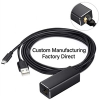 Câble Micro USB de 1M de longueur vers RJ45 10 100Mbps USB 2 0 Adaptateur de carte réseau Ethernet LAN externe