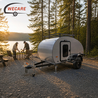 Wecare Compact Mini Teardrop Travel Trailer à essieu unique avec panneaux solaires pour le camping hors réseau en week-end