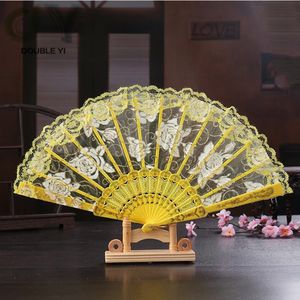 En gros personnalisé en plastique dame pliant dentelle rose paillettes <span class=keywords><strong>danse</strong></span> ventilateurs à main pour mariage - Product Image 5