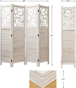 Séparateur de pièce en <span class=keywords><strong>bois</strong></span> sculpté diviseur mural intérieur pliant Portable écran de séparation pour bureau à domicile jardin <span class=keywords><strong>terrasse</strong></span> - Product Image 6