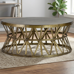 Table basse industrielle convertible au design indien, en fer, forme réglable, pour salon, appartement, villa - Meilleures ventes - Product Image 2