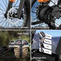Vélo de montagne électrique T2 20 pouces 500W Batterie amovible Fourche en acier Pédale ordinaire Vélo électrique - Entrepôt UE/USA/Royaume-Uni