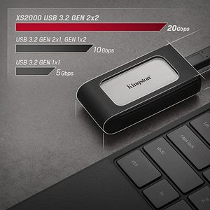 King-ston XS2000 Portable Mini PSSD USB3.2gen 500GB/1TB/2TB/<b>4TB</b> High Speed Type C Interface for Laptop Desktop Pssd 500GB 1TB 2T - Product Image 1
