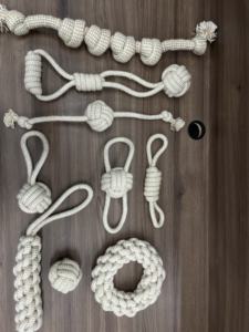 Çok Set eko gri doğal kenevir pamuk Pet halat köpek oyuncak interaktif dayanıklı pet aksesuarları pamuk halat kenevir köpek oyuncak seti - Product Image 5