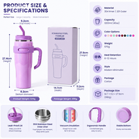Gobelet isotherme à double paroi en acier inoxydable de 1200 ml, tasse à café de voyage isolée, 6 à 12 heures