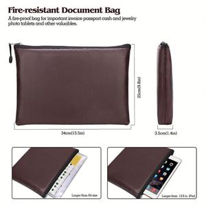 High Quality Brown Customized Small File <b>Document</b> Bag Office Suitable Bank Safety Cash Bags - Product Image 2