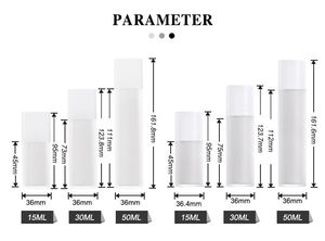 Factory Price 15ml 30ml 50ml 100g Acrylic Lotion Luxury White Serum Matte PP Silver <b>Pump</b> Airless Jar Airless <b>Pump</b> <b>Bottle</b> - Product Image 6