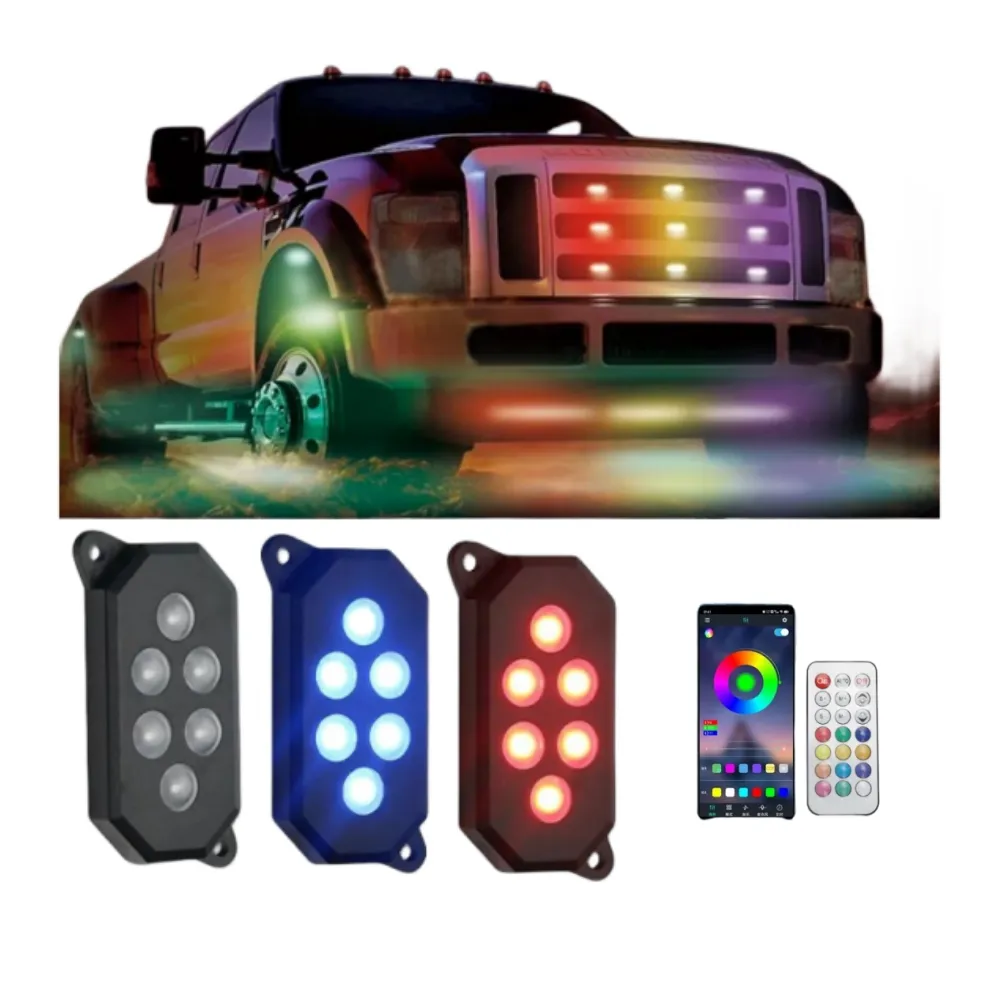 Underglow IP68 RGB ánh sáng xe dưới Glow App kiểm soát trang trí dưới xe nhiều màu tự động đá bầu không khí khung gầm môi trường xung quanh LiG