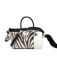 Cross-Border Temu Specialize Niche Design Fashion Zebra Sacs à main Unique Color-Blocking Style Single Shoulder Casual Tote Open