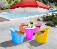 Table et chaises d'extérieur en gros, table de jardin résistante aux intempéries, table à manger de patio, mobilier d'extérieur portable pour jardin et balcon