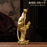 Décoration intérieure de luxe moderne léopard Art Sculpture Animal résine Statue doré léopard ornement objets décoratifs pour salon