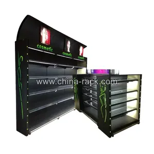 Cosmetic Lotion Display Store Shelves Advertising Supermarket Equipment Shelf With Led Light Box