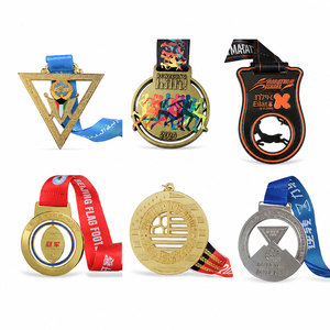 Médailles de récompense en métal ajouré personnalisées, moulées sous pression, découpées, pour événements sportifs, médailles de finisseur de course, souvenirs en émail 2D et 3D - Product Image 1