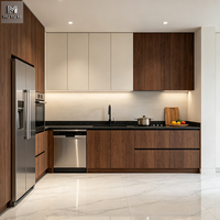 Meubles de cuisine modernes de style minimaliste, petits et complets, sur mesure, en mélamine en forme de L, avec évier