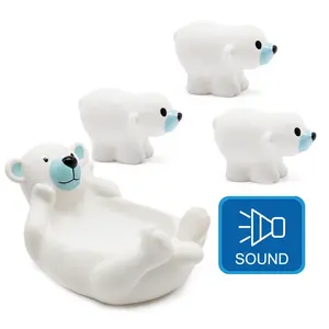 Kids summer cute bear silicone bath toy set with sound new 2024 baby bath toy other baby toys