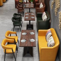 Meubles de restaurant modernes et durables, combinaison table et chaise en métal, ensemble de canapé et table pour café, utilisation en restauration