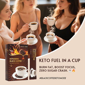 Fabricación de polvo de café verde delgado para mujer, producto de dieta Keto de azúcar de fruta sabrosa para perder peso, bolsa de café negra de barriga plana - Product Image 2