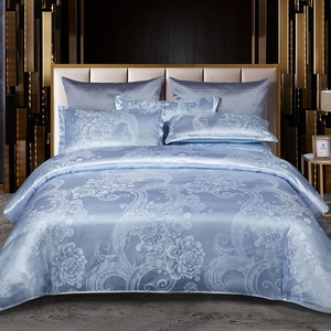 Commercio all'ingrosso di lusso Jacquard stampato lenzuola 4 pezzi set di biancheria da letto con finitura satinata uso tessile per la casa - Product Image 3