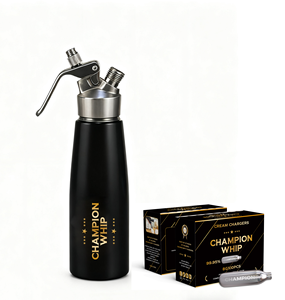 ขวดบรรจุก๊าซ CO2 สำหรับทำวิปครีม Champion Whip ขนาด 500 มล. ทำจากสแตนเลสแท้ 100% - Product Image 3