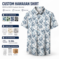 Chemise d'été hawaïenne pour homme, respirante, infroissable, séchage rapide, à manches courtes, col boutonné, pour les vacances, en tricot Spandex/Polyester