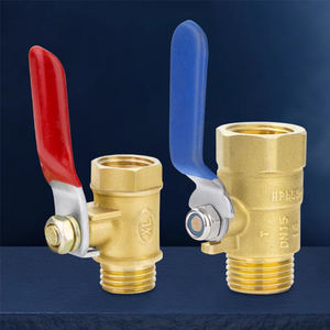 ボールバルブ 1/4 3/8 1/2インチ メス・オス接続 水道バルブ 二分割タイプ 厚真鍮 NBRシール 油圧 OEM 16bar 3年保証 - Product Image 1