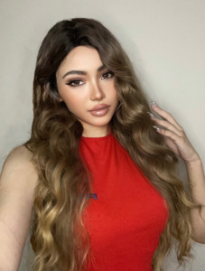 Ainizi Ready to Ship 26 in Long Wavy Synthetic <strong>Wigs</strong> Ombre Brown Blonde <strong>Wig</strong> for Women Natural Party <strong>Lolita</strong> Daily Hair <strong>Wig</strong> - Product Image 6