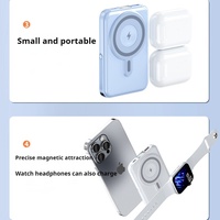 OEM/ODM Venta caliente 10000mAh teléfono móvil reloj magnético inalámbrico banco de energía con soporte incorporado adecuado para Apple Watch