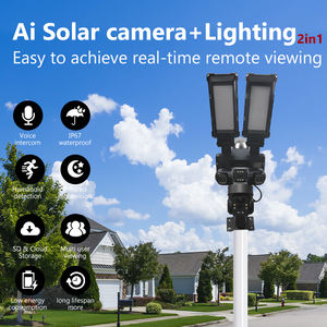 户外 PTZ 太阳能 4G 摄像机 IP66 4G 真正三镜头太阳能灯和摄像机家庭安全监控系统 4K 高清太阳能摄像机户外 - Product Image 4