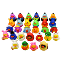 Jouets de bain pour bébé en caoutchouc personnalisés avec des motifs imprimés en forme de canard, jouets de bain pour enfants