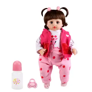 Bebe Reborn fille cheveux perruques réalistes bébés princesse poupée Reborn bébé poupée en silicone souple corps complet en silicone bébé à vendre 48cm