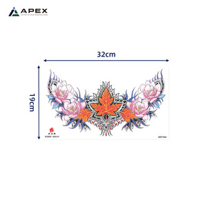 Tatuaje Temporal Grande para Pecho Completo, 320x190mm, Diseño Floral, Mandala, Rosa, Mariposa, para Debajo del Pecho, para Mujeres - Product Image 5
