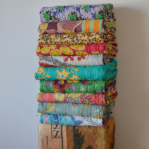 Wholesale Lot Indian Vintage BOHEMIAN Kantha <b>Quilt</b> Handmade Reversible Cotton Blanket Printed <b>King</b> <b>Size</b> <b>Bedspread</b> Bedding Home - Product Image 1