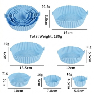 Set Universale di 6 Rivestimenti in <span class=keywords><strong>Silicone</strong></span> <span class=keywords><strong>per</strong></span> <span class=keywords><strong>Friggitrice</strong></span> <span class=keywords><strong>ad</strong></span> <span class=keywords><strong>Aria</strong></span>, Riutilizzabili e Resistenti al Calore, <span class=keywords><strong>per</strong></span> Friggitrici <span class=keywords><strong>ad</strong></span> <span class=keywords><strong>Aria</strong></span> da 2-8 Qt, Senza BPA - Product Image 3
